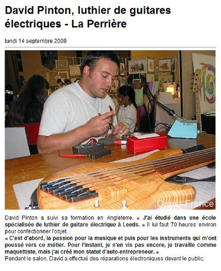 David PINTON - Fabrication de guitares et de basses électriques